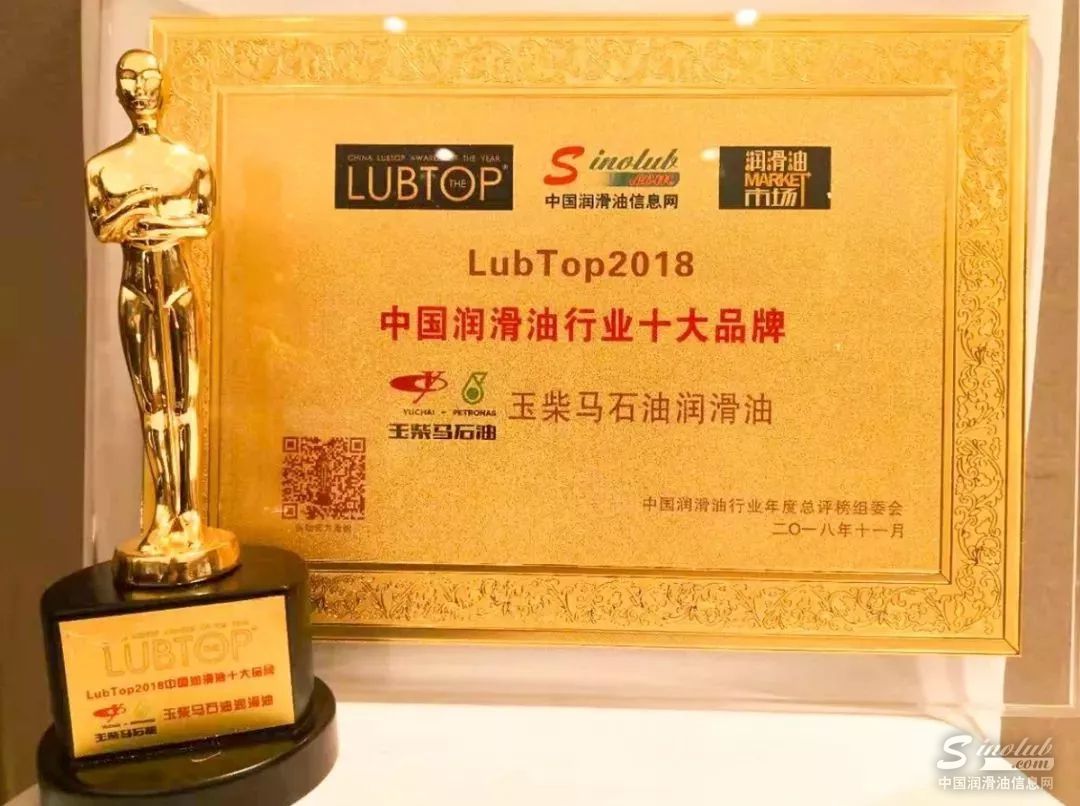 玉柴马石油润滑油荣获2018中国润滑油年度总评榜两项大奖
