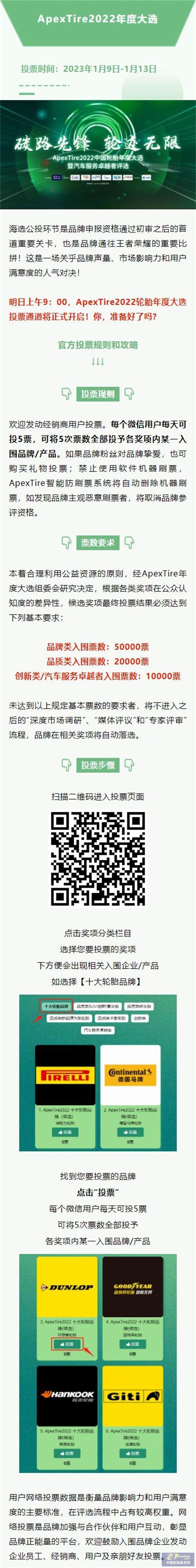 就在明天！轮胎江湖人气王由你来选！