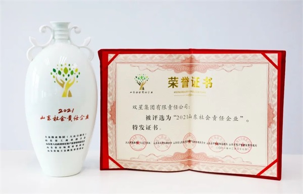 彰显使命担当 双星集团获评“2021山东社会责任企业”
